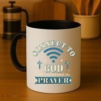 Connect To God The Password Is Prayer Jesus Coffee Mug thumb 4