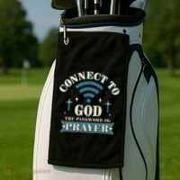 Connect To God The Password Is Prayer Jesus Golf Towel thumb 2