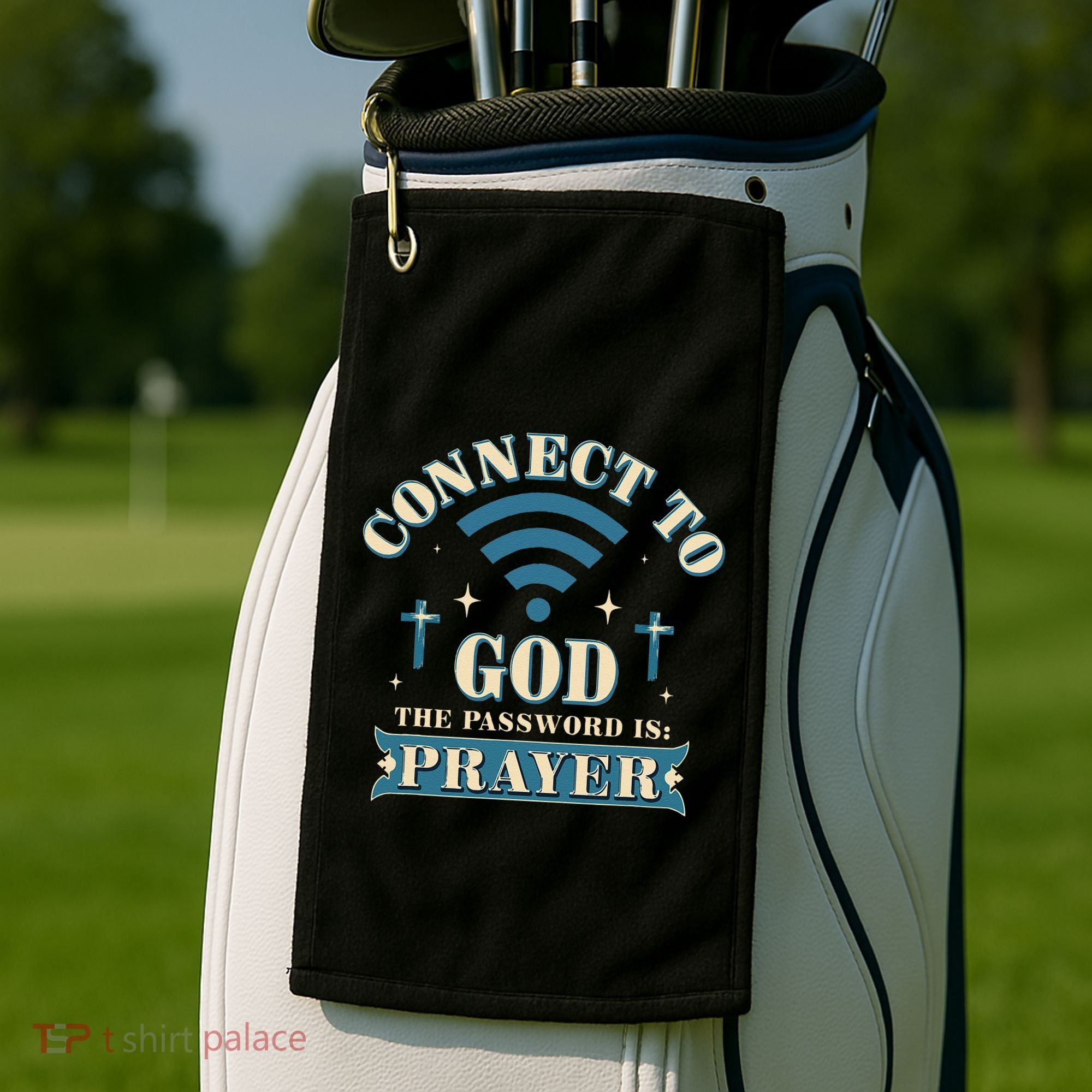 Connect To God The Password Is Prayer Jesus Golf Towel