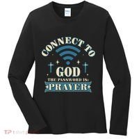 Connect To God The Password Is Prayer Jesus Women's Long Sleeve Shirt thumb 0