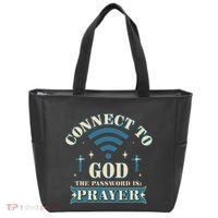 Connect To God The Password Is Prayer Jesus Tote Bag thumb 0