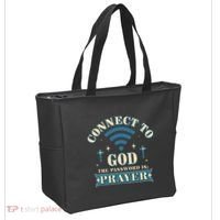 Connect To God The Password Is Prayer Jesus Tote Bag thumb 2