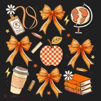 Coquette Teacher Game Day Fall Autumn Book Coffee Women's Sweatshirt thumb 2