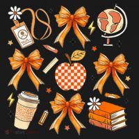 Coquette Teacher Game Day Fall Autumn Book Coffee Coaster thumb 2