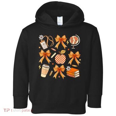Coquette Teacher Game Day Fall Autumn Book Coffee Toddler Hoodie