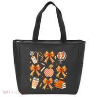 Coquette Teacher Game Day Fall Autumn Book Coffee Tote Bag thumb 0