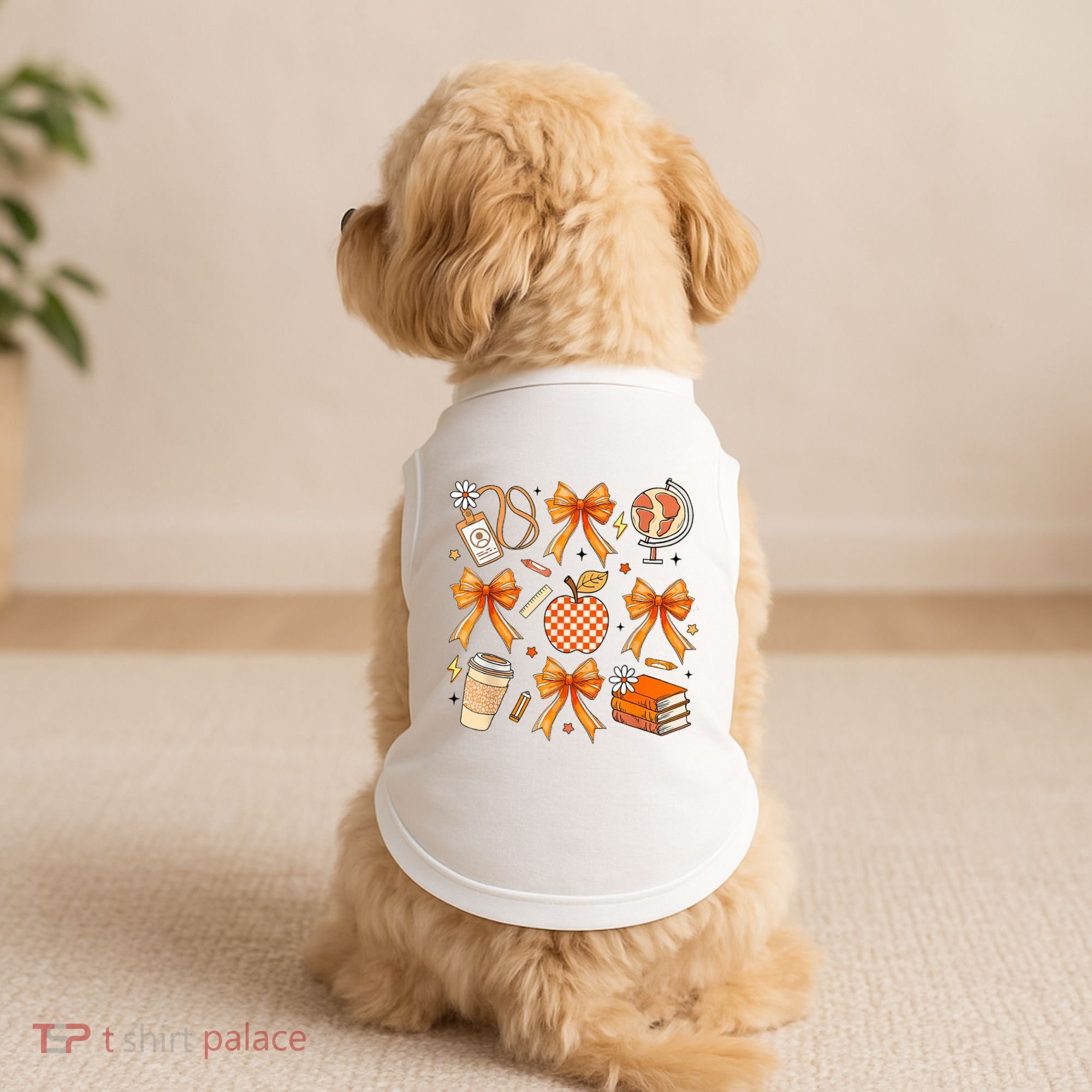 Coquette Teacher Game Day Fall Autumn Book Coffee Doggie Tank
