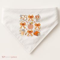 Coquette Teacher Game Day Fall Autumn Book Coffee USA-Made Doggie Bandana thumb 0