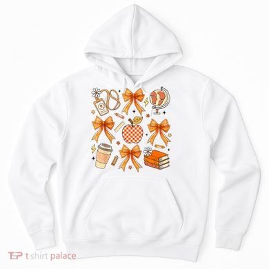 Coquette Teacher Game Day Fall Autumn Book Coffee Hoodie