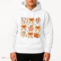 Coquette Teacher Game Day Fall Autumn Book Coffee Hoodie thumb 2