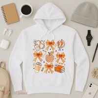Coquette Teacher Game Day Fall Autumn Book Coffee Hoodie thumb 3