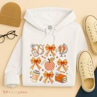 Coquette Teacher Game Day Fall Autumn Book Coffee Hoodie thumb 4