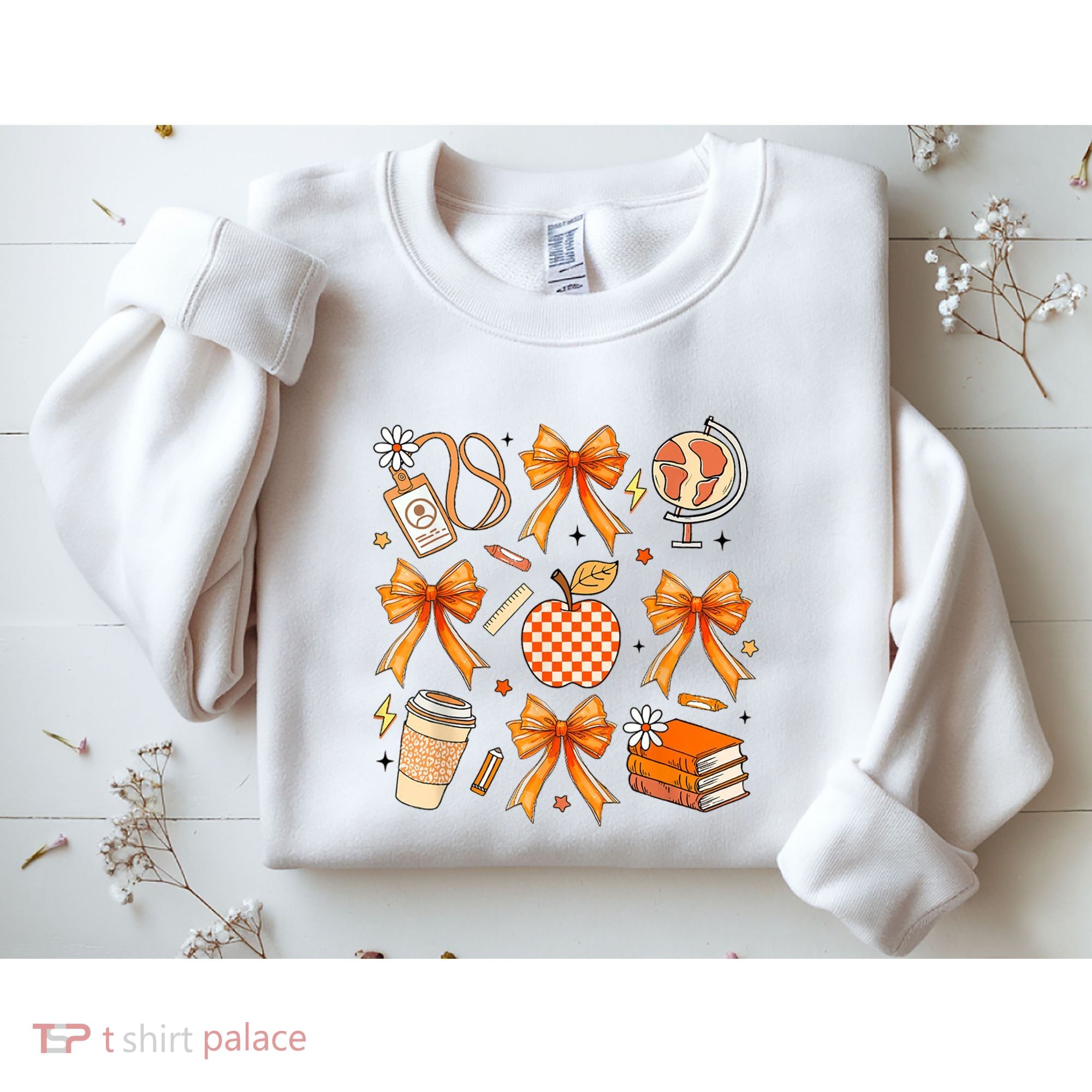 Coquette Teacher Game Day Fall Autumn Book Coffee Sweatshirt