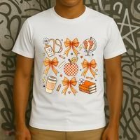 Coquette Teacher Game Day Fall Autumn Book Coffee T-Shirt thumb 3