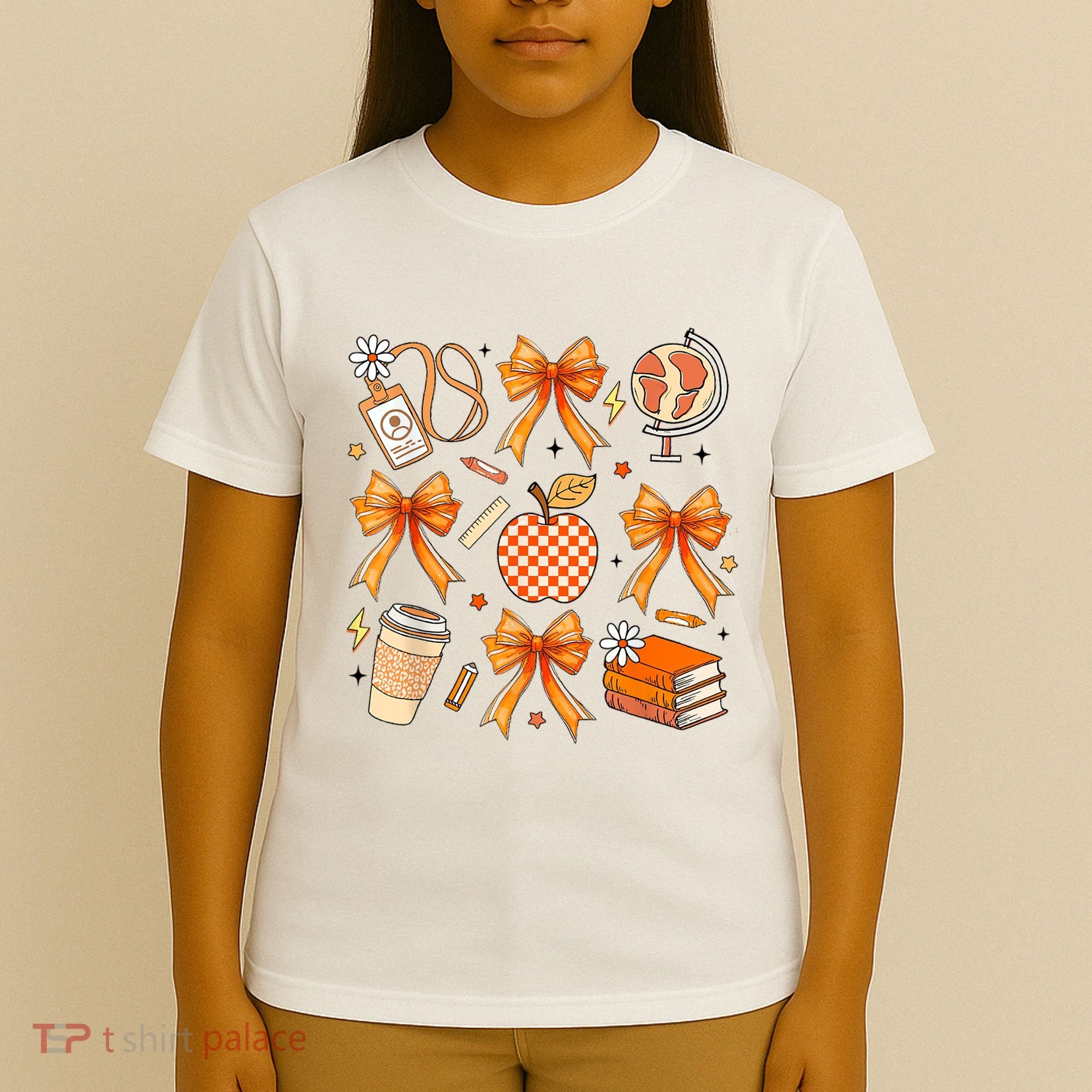 Coquette Teacher Game Day Fall Autumn Book Coffee T-Shirt