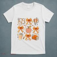 Coquette Teacher Game Day Fall Autumn Book Coffee T-Shirt thumb 5