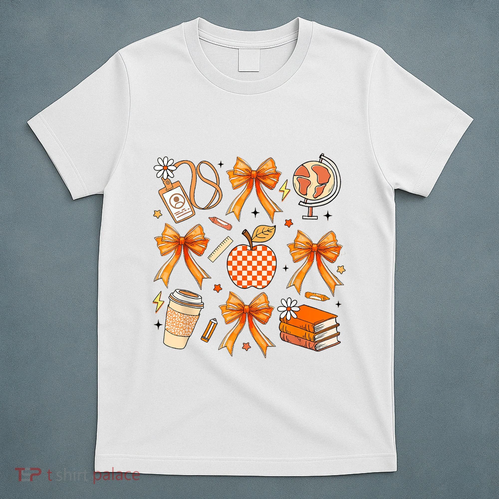 Coquette Teacher Game Day Fall Autumn Book Coffee T-Shirt