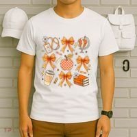 Coquette Teacher Game Day Fall Autumn Book Coffee T-Shirt thumb 6