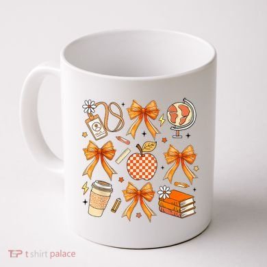 Coquette Teacher Game Day Fall Autumn Book Coffee Coffee Mug