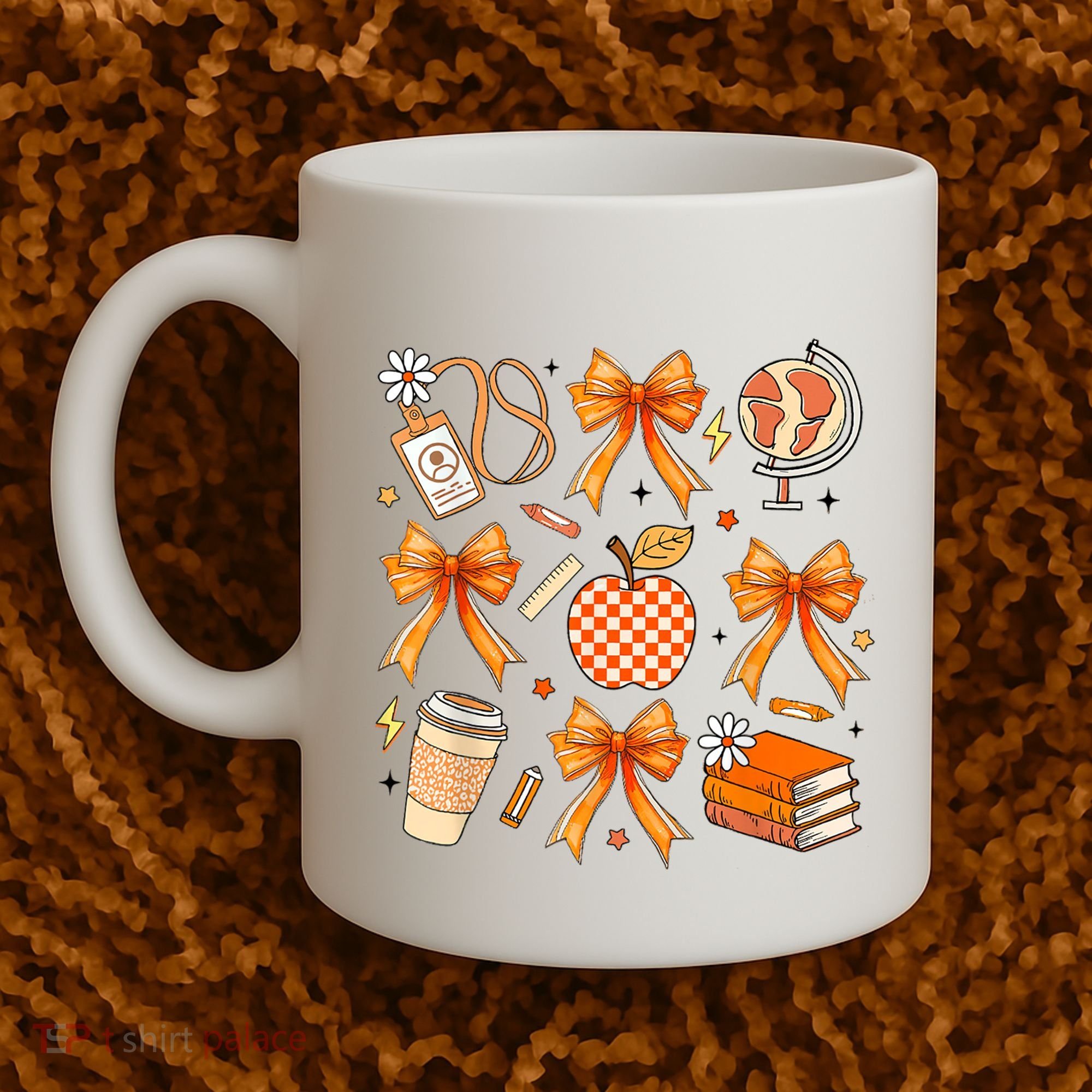 Coquette Teacher Game Day Fall Autumn Book Coffee Coffee Mug