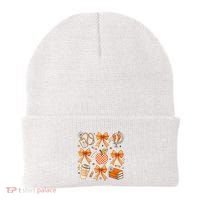 Coquette Teacher Game Day Fall Autumn Book Coffee Beanie thumb 0
