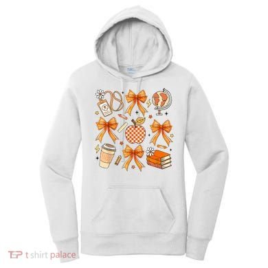 Coquette Teacher Game Day Fall Autumn Book Coffee Women's Hoodie