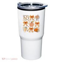 Coquette Teacher Game Day Fall Autumn Book Coffee Tumbler thumb 0