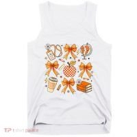Coquette Teacher Game Day Fall Autumn Book Coffee Tank Top thumb 0