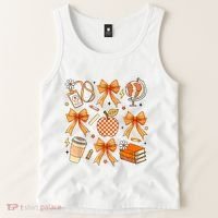 Coquette Teacher Game Day Fall Autumn Book Coffee Tank Top thumb 2
