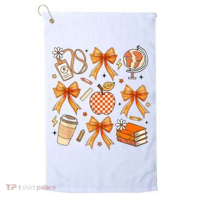 Coquette Teacher Game Day Fall Autumn Book Coffee Golf Towel