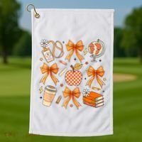 Coquette Teacher Game Day Fall Autumn Book Coffee Golf Towel thumb 1