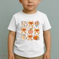 Coquette Teacher Game Day Fall Autumn Book Coffee Toddler T-Shirt thumb 2