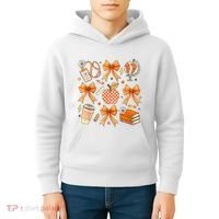 Coquette Teacher Game Day Fall Autumn Book Coffee Kids Hoodie thumb 4