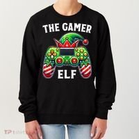 Christmas The Gamer Elf Video Gaming Women's Sweatshirt thumb 0