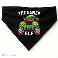 Christmas The Gamer Elf Video Gaming USA-Made Doggie Bandana thumb 0