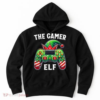 Christmas The Gamer Elf Video Gaming Hoodie