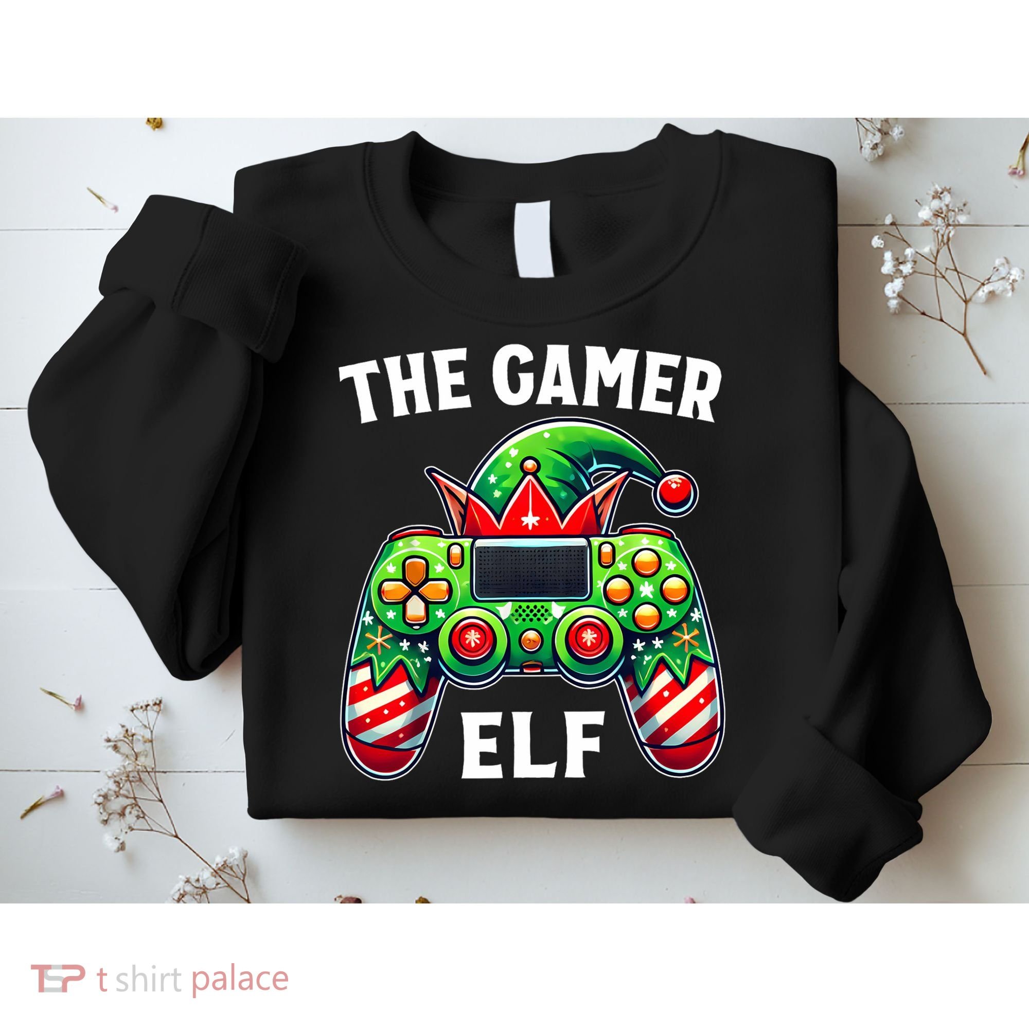 Christmas The Gamer Elf Video Gaming Sweatshirt