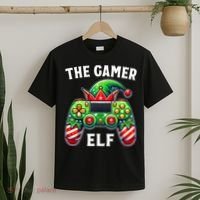 Christmas The Gamer Elf Video Gaming T-Shirt thumb 2