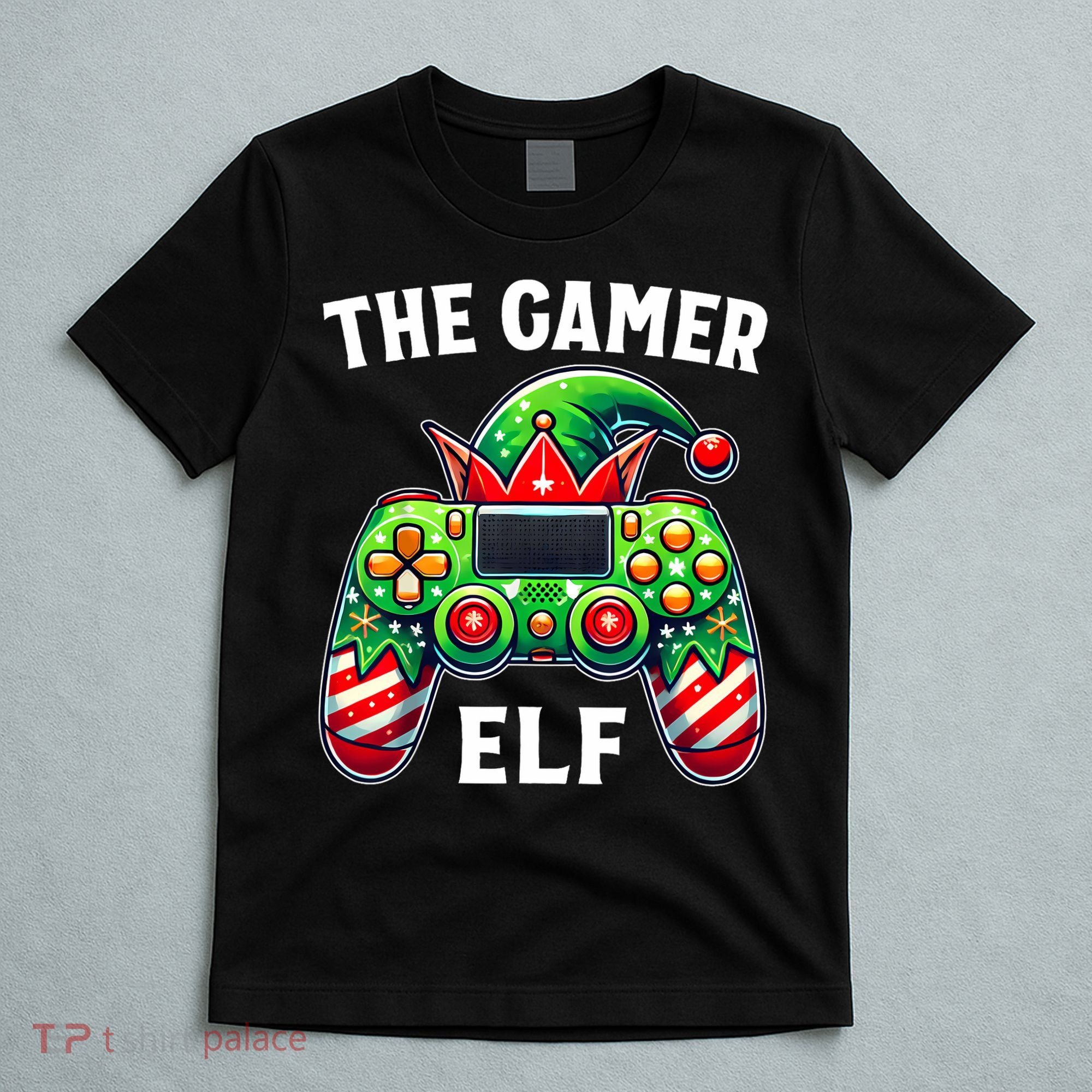 Christmas The Gamer Elf Video Gaming T-Shirt