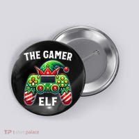 Christmas The Gamer Elf Video Gaming Button thumb 0