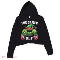 Christmas The Gamer Elf Video Gaming Crop Fleece Hoodie thumb 0