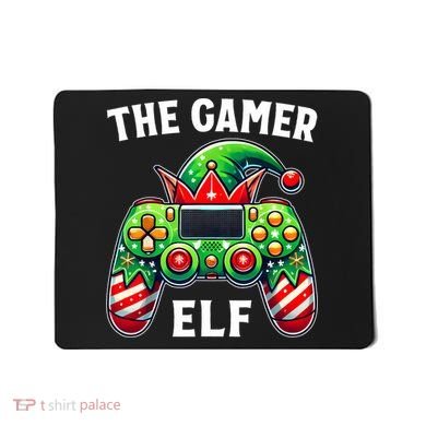 Christmas The Gamer Elf Video Gaming Mousepad