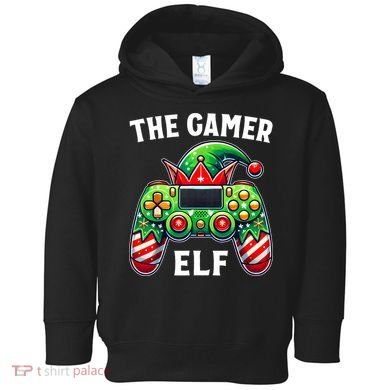 Christmas The Gamer Elf Video Gaming Toddler Hoodie