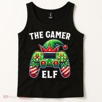 Christmas The Gamer Elf Video Gaming Tank Top thumb 2