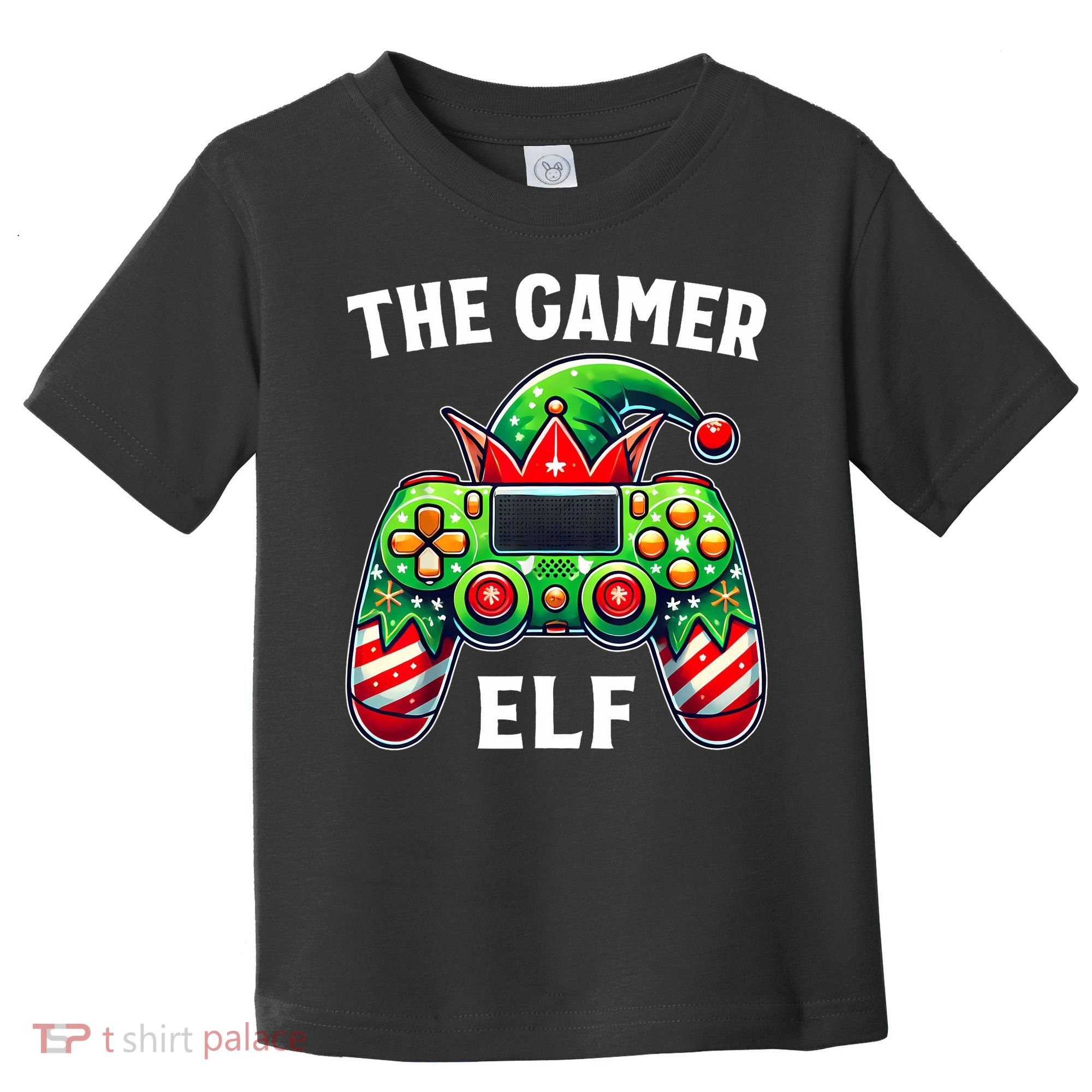 Christmas The Gamer Elf Video Gaming Toddler T-Shirt