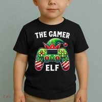 Christmas The Gamer Elf Video Gaming Toddler T-Shirt thumb 2