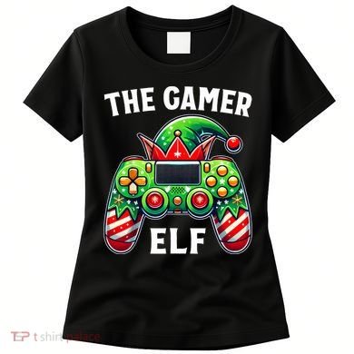 Christmas The Gamer Elf Video Gaming Women's T-Shirt
