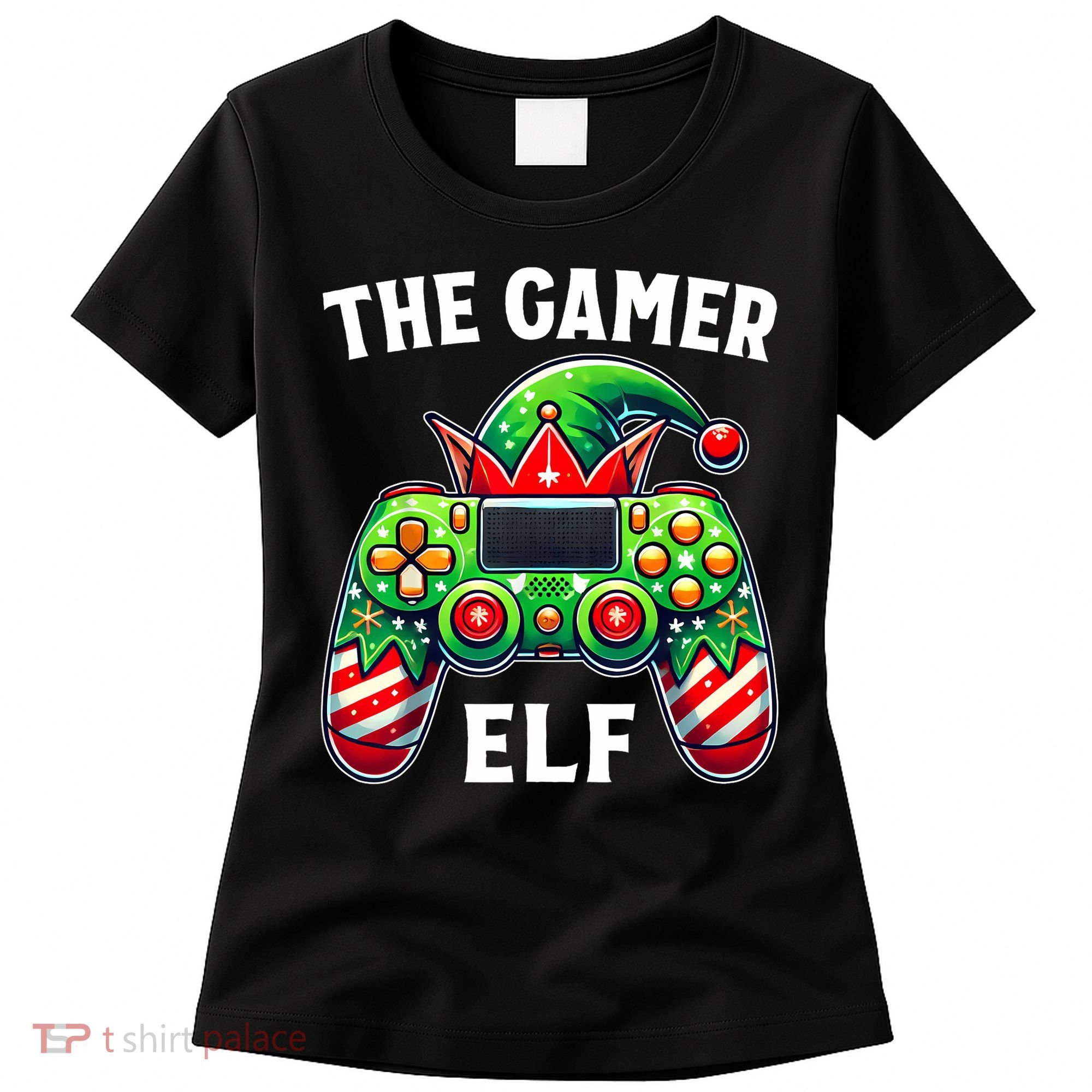 Christmas The Gamer Elf Video Gaming Women's T-Shirt