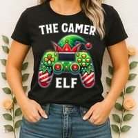 Christmas The Gamer Elf Video Gaming Women's T-Shirt thumb 2