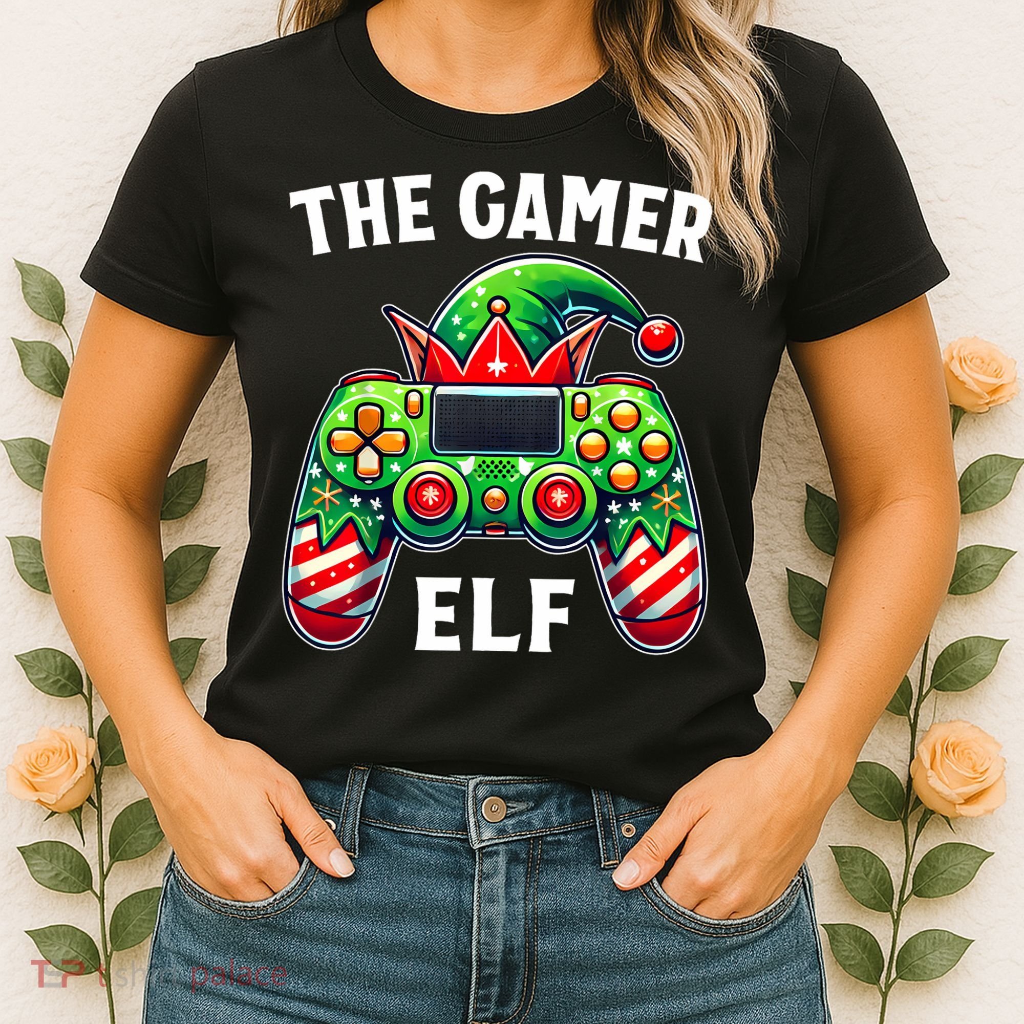 Christmas The Gamer Elf Video Gaming Women's T-Shirt